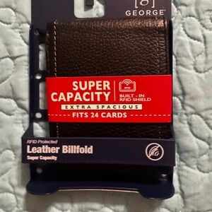 George Black Leather Billfold Wallet